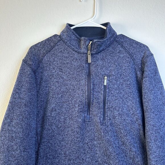 Woolrich Jacket Men’s Large Blue Pullover 1/4 Zip Sweater Comfort Cabincore - Picture 2 of 12